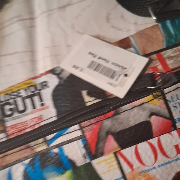 Magazine Collage Crossbody Messenger Bag - Black Strap - Picture 3 of 3